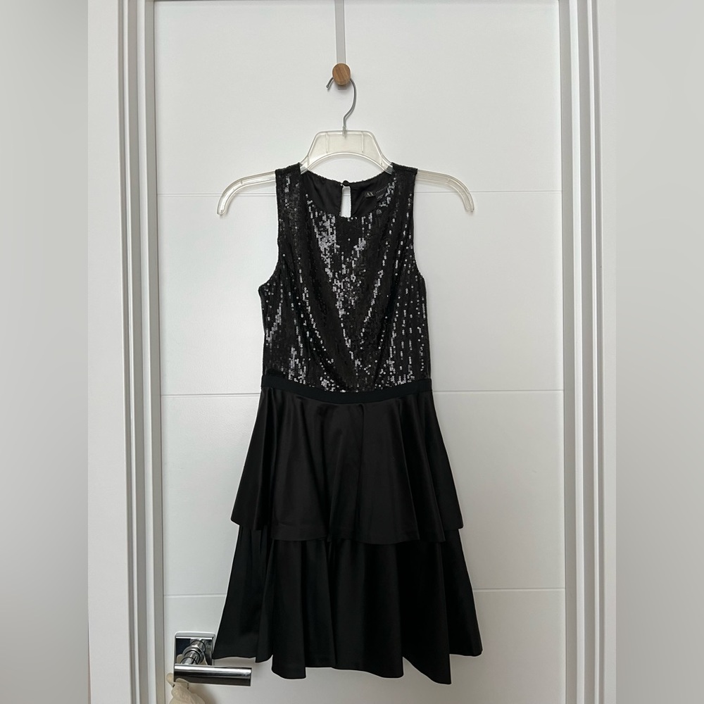 Armani Exchange OP Black Sequin Mini Party Dresss
